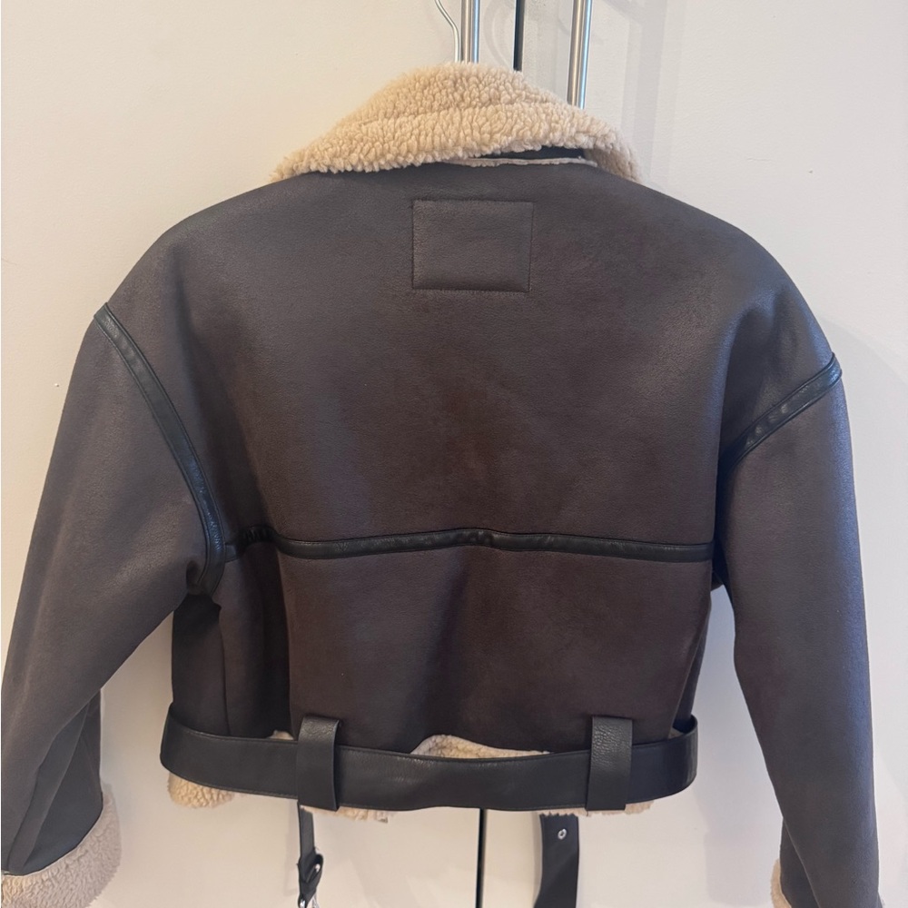 Zara Double Faced Short Shearling Jacket - Picture 7 of 8
